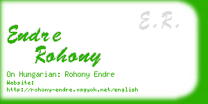 endre rohony business card